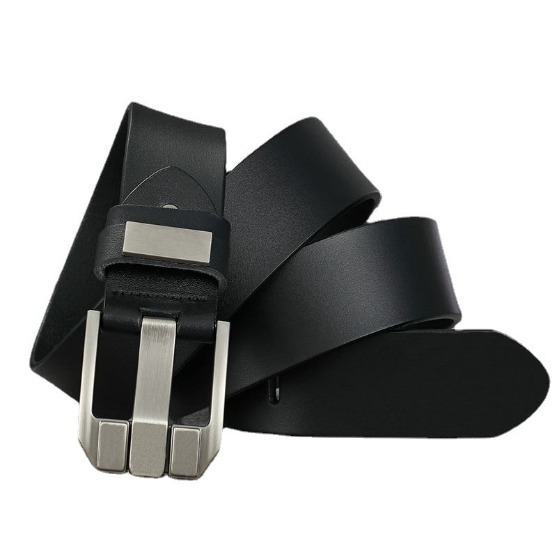 Wholesale Genuine leather belt men' s pin buckle youth retro casual jeans